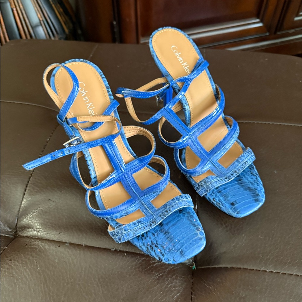 Calvin Klein Vibrant Blue Strappy Heels